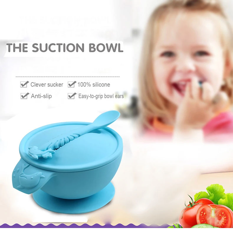 Baby Feeding Product BPA Free Silicone Baby Food Suction Bowl