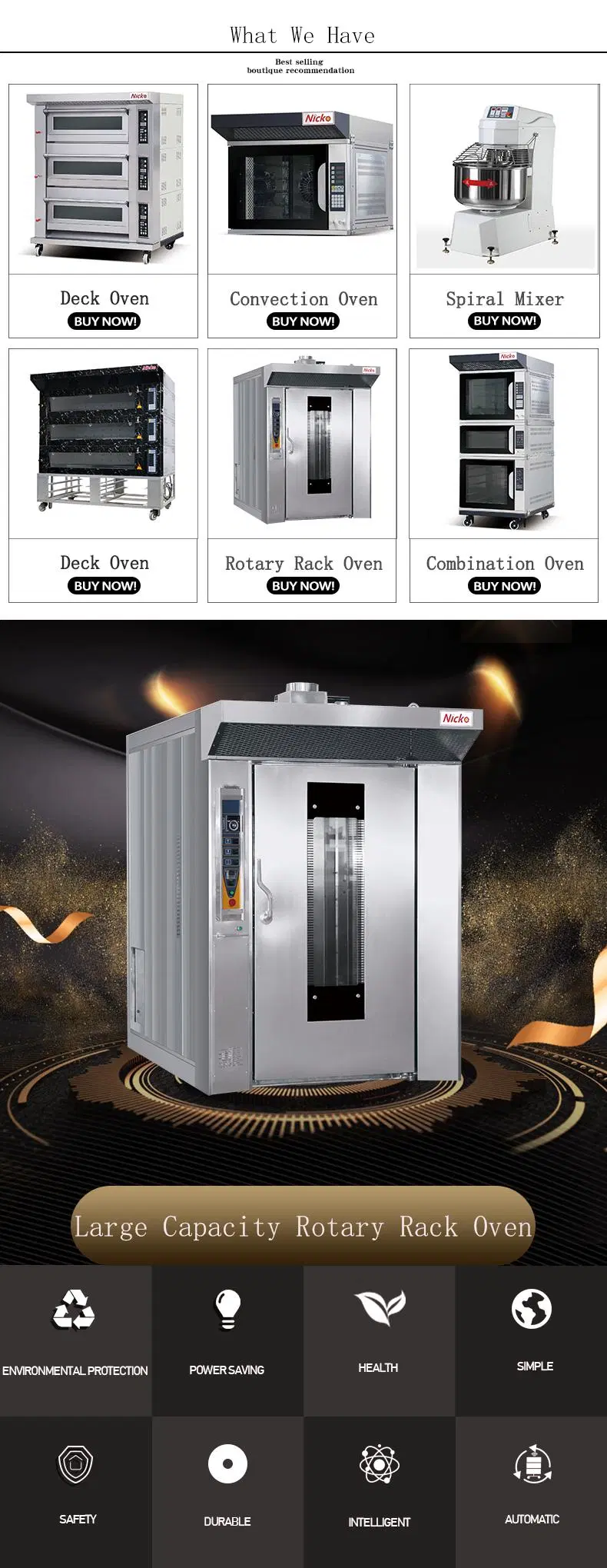Customize Gas/Electric Commercial Kitchen Cooking Food Bread/Pizza Oven Bakery Equipment for Catering Restaurant/Hotel/Home for Bakery Oven Rotary Oven