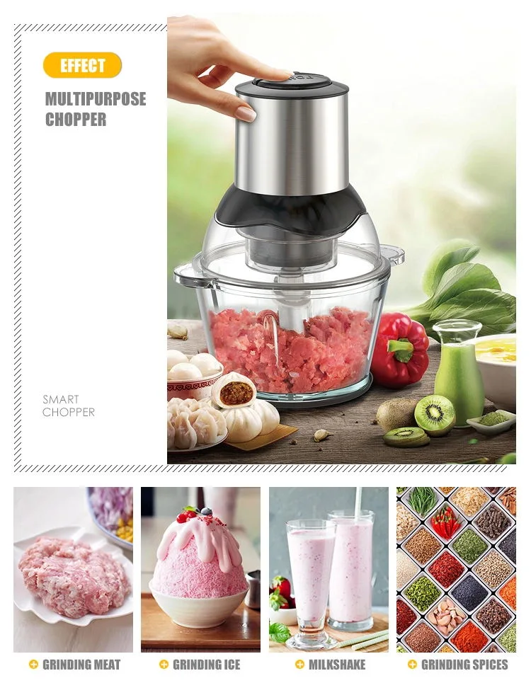 Electric Food Processor Meat Grinder Vegetable Garlic Cutter Blender Food Chopper