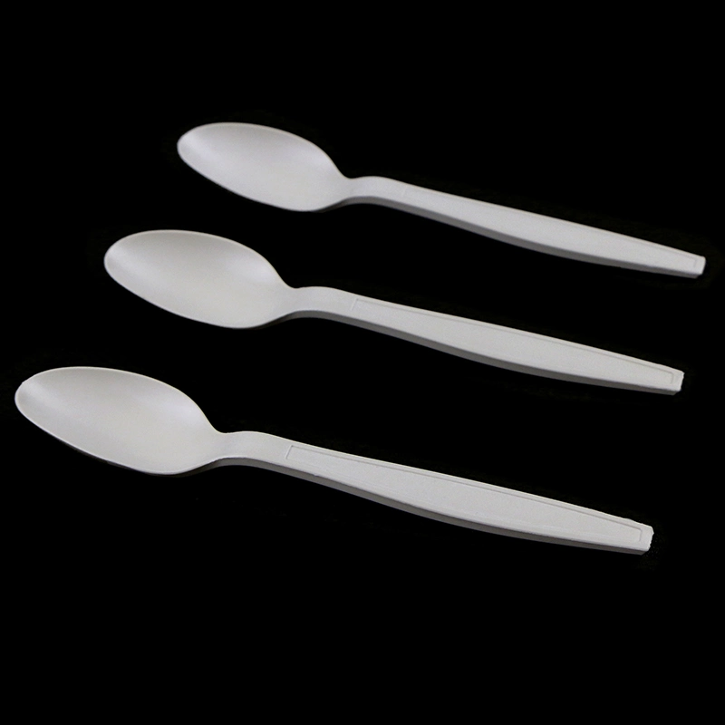 100% Biodegrad Compost Disposable PLA Knife Fork Ice Cream Tea Spoon Cutlery Set Dinnerware Tableware