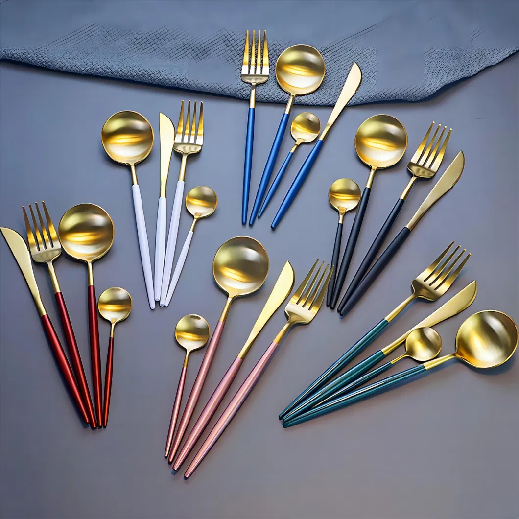 2023 Hot Sale Stainless Steel Flatware Spoons Forks Knives Kitchen Utensils Kitchenware