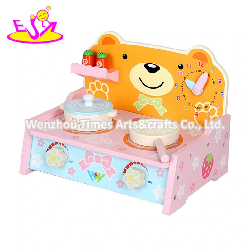 2020 New Released Pink Wooden Play Kitchen for Girls W10c517