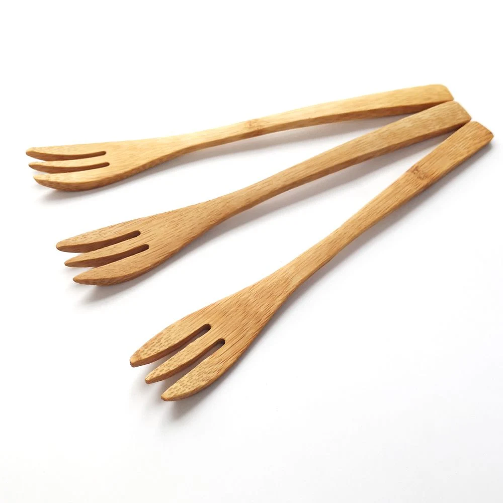 100% Natural Wooden Fork Bamboo Cutlery Set Environmental Tableware