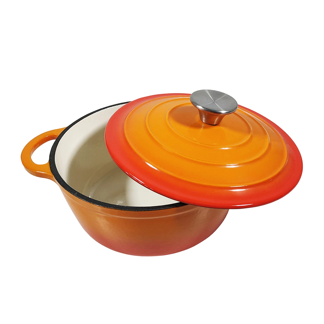 Food Warmer Enamel Coated Cast Iron Insulated Cocotte Casserole Pots with Lid