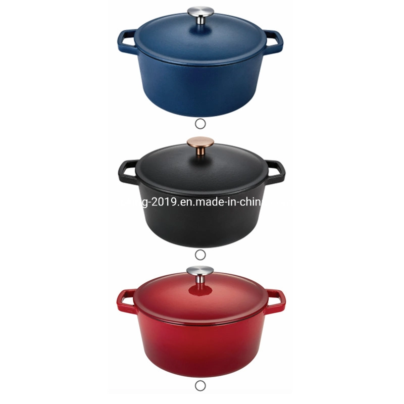 5 Quart Customized Color Enamel Cast Iron Casserole Dish with Lid for Bakeware Oven