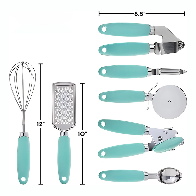 7 PCS Silicone Stainless Steel Handle Kitchen Gadget Utensils Set