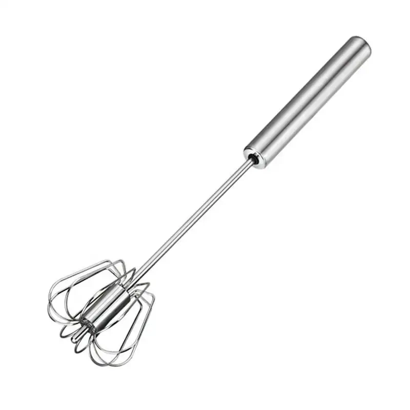 Stainless Steel Rotating Egg Whisk Semi-Automatic Egg Mixer Kitchen Accessories Bakeware Tools