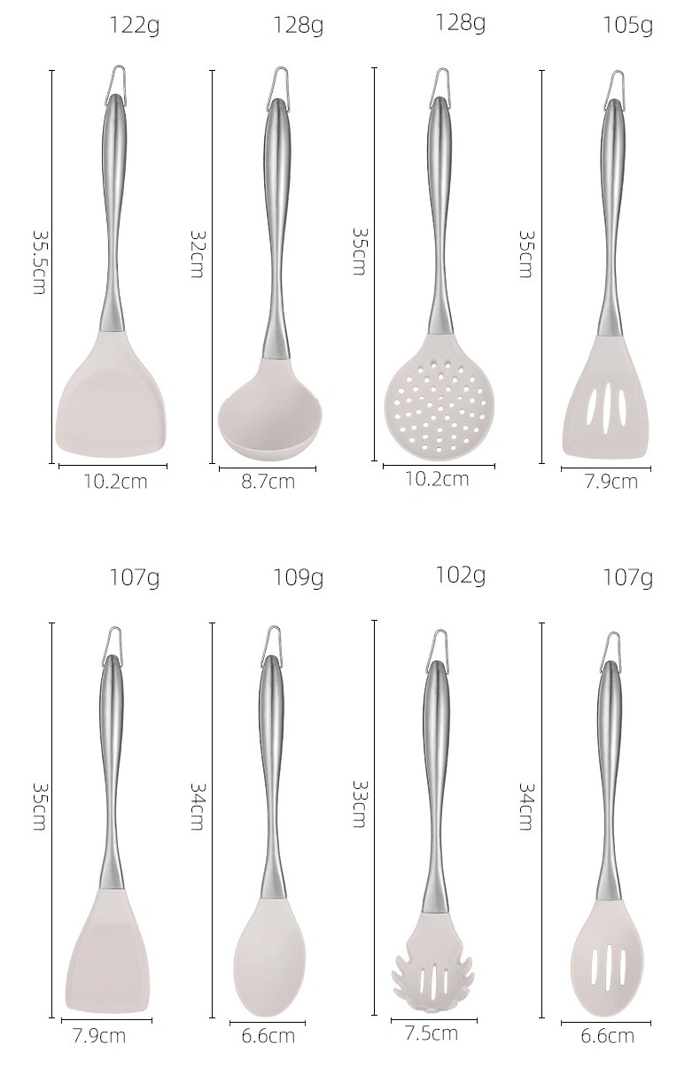 Manufacturer Eco Friendly 8PCS Kitchen Aid Accessories Spatula Silicone Utensils Set