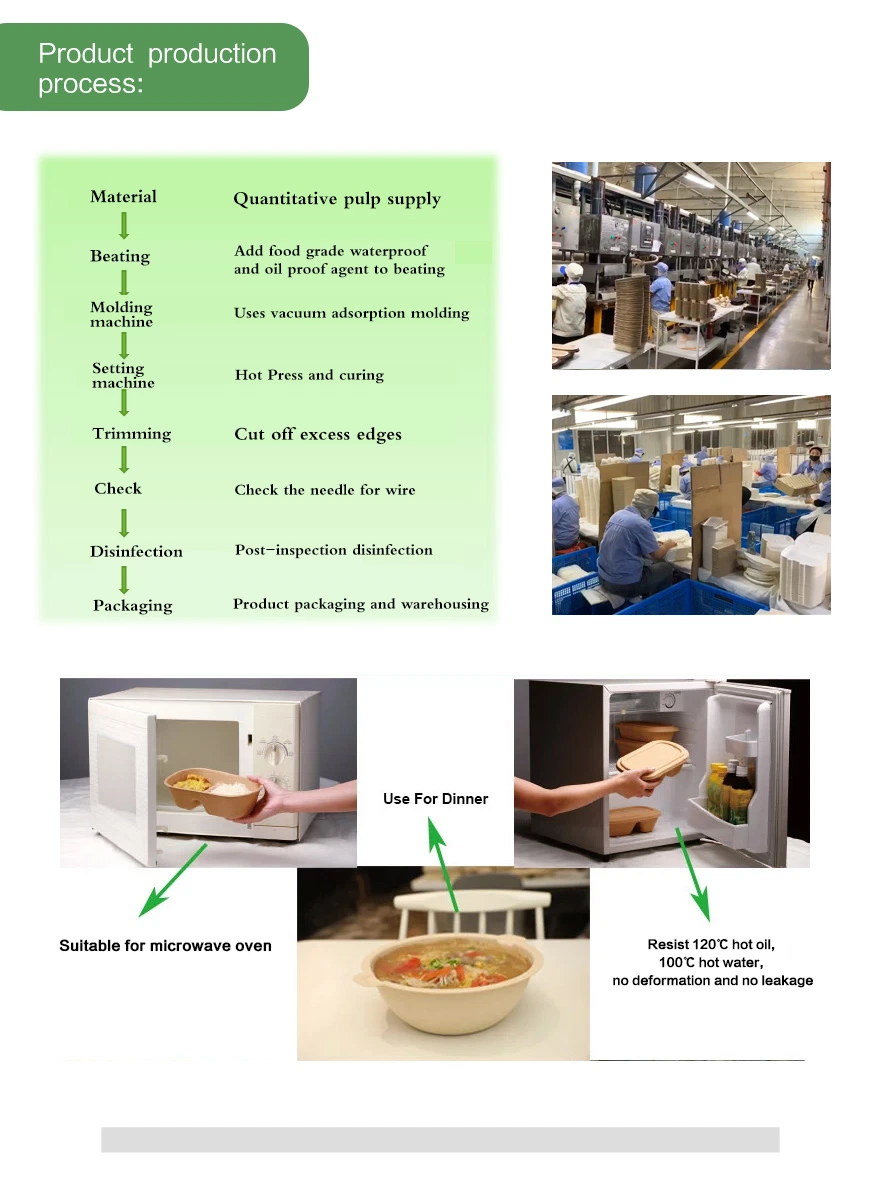 Packaging Eco Friendly Biodegardable Sugarcane Pulp Tableware Disposable Dishes Dining Plates Sets Dinnerware