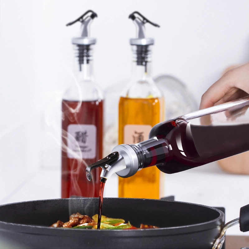 Square Kitchen Utensils Sauce Oil Glass Bottle Glass Dispenser for Kitchen Using