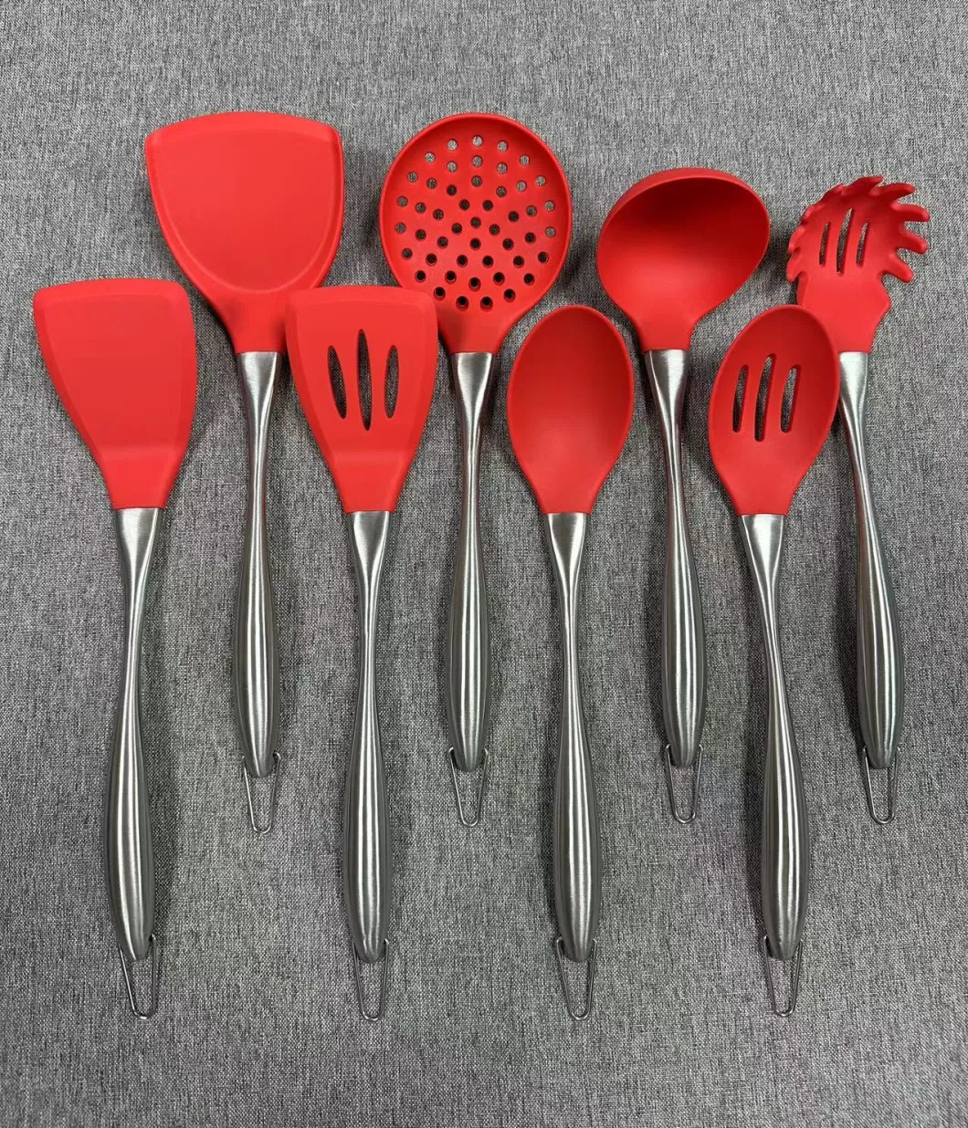 8 PCS High Quality Stainless Steel Handle Kitchen Cooking Silicone Utensil Set