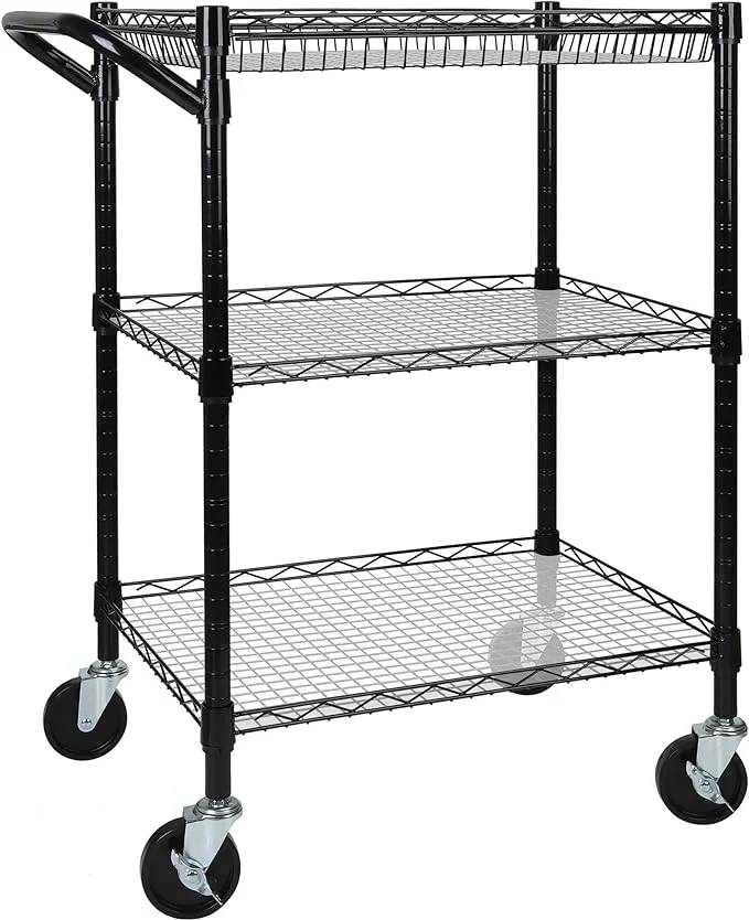 Epoxy Powder Wire Shelving Metal Trolley Home Storage