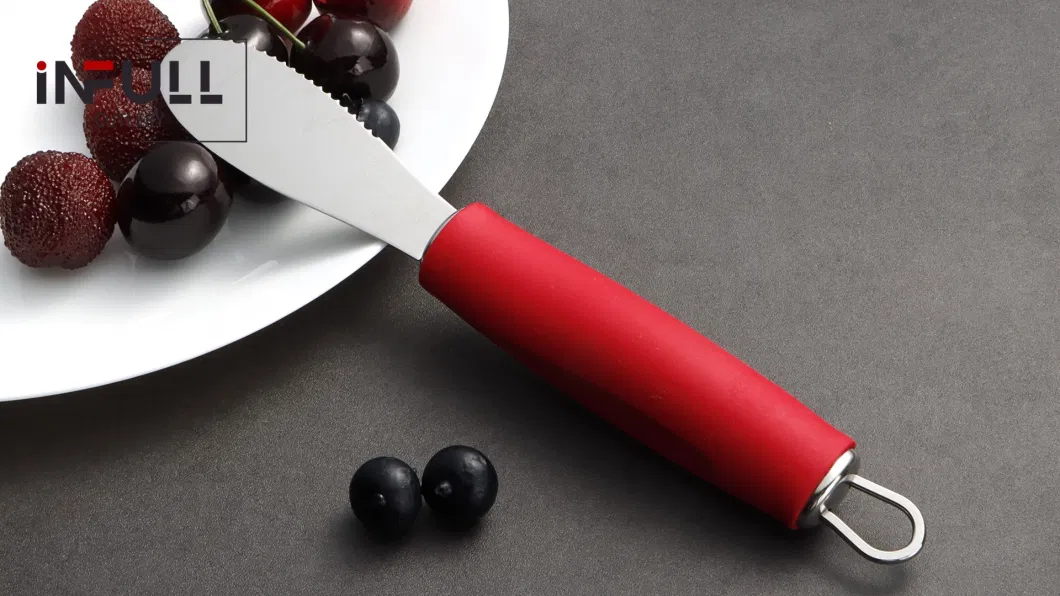 Kitchenware Stainless Steel Spreader with Red Rubber Handle Kitchen Utensils Butter Spreader for Cream Cheese Gadget