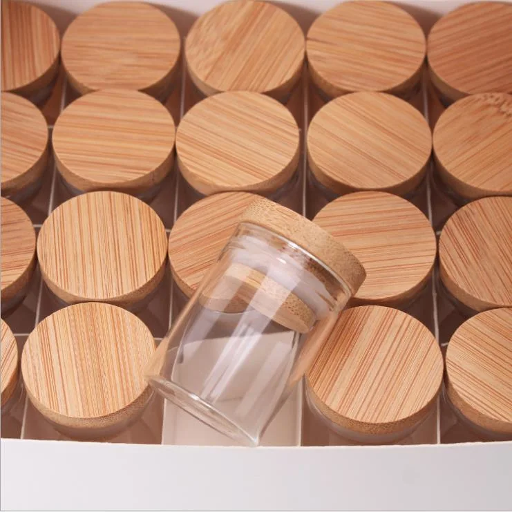 Hot Sale Mini Small Household Kitchen Refrigerator Storage Glass Spice Jars with Bamboo Lid