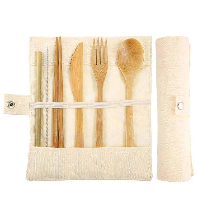 100% Natural Wooden Fork Bamboo Cutlery Set Environmental Tableware