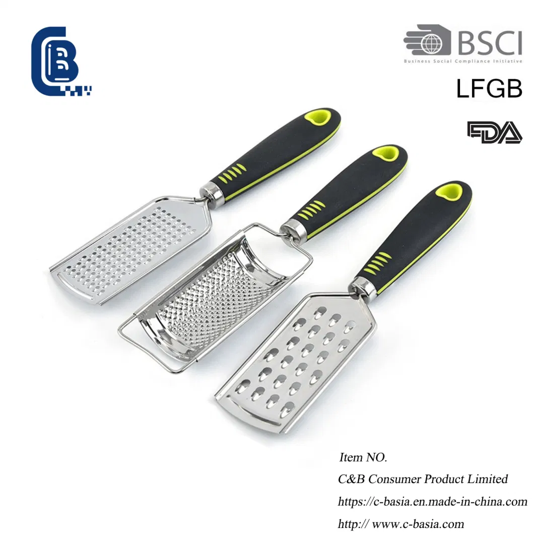 Stainless Steel 3 in 1 Set Cheese Grater Zester Vegetable Cassava Garlic Carrot Ginger Cutter Kitchen Tools