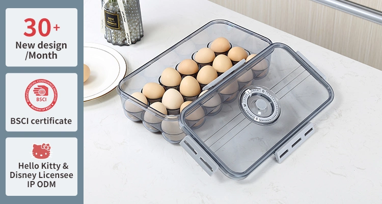 Household Kitchen Accessories Fridge Egg Organizer Storage Container Pet Clear Egg Holder