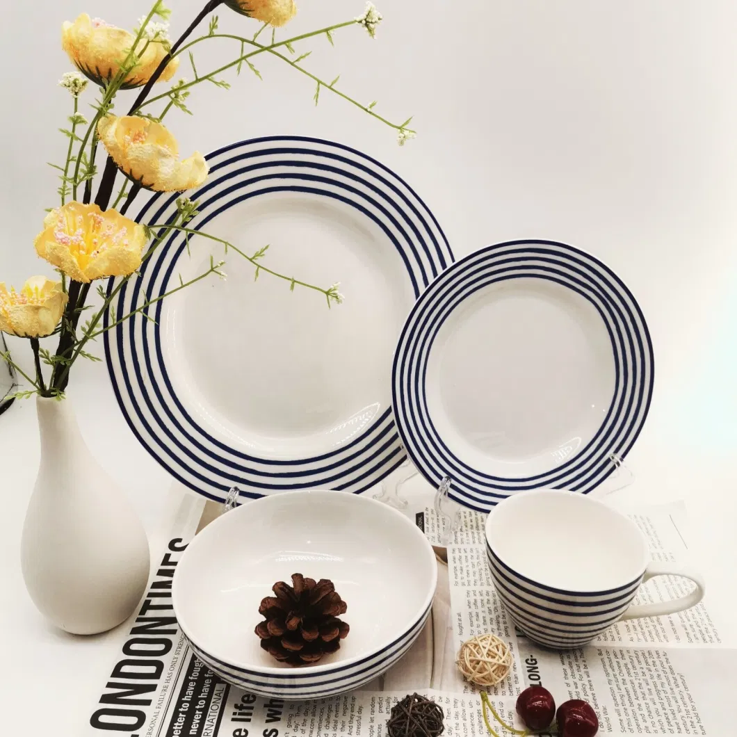 12 Pieces Dinnerware Sets-Vintage Blue