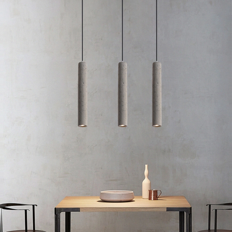 LED Smooth Concrete Pendant Light Industrial Cement Kitchen Lighiting Fixture