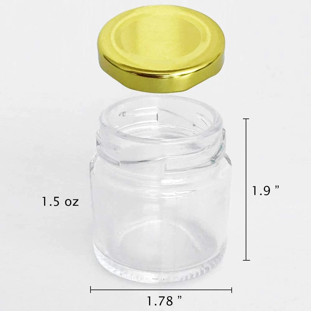 1.5oz 45ml 85ml 100ml Clear Glass Hexagon Jar Small Hexagonal Spice Honey Jar for Chili Spice Jelly