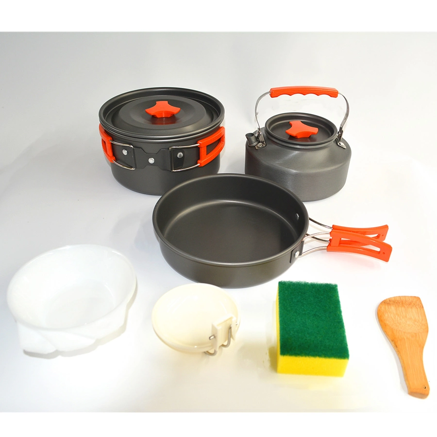 Outdoor Camping Cookware Set Aluminum Non-Stick Cooking Pot Cookware Set