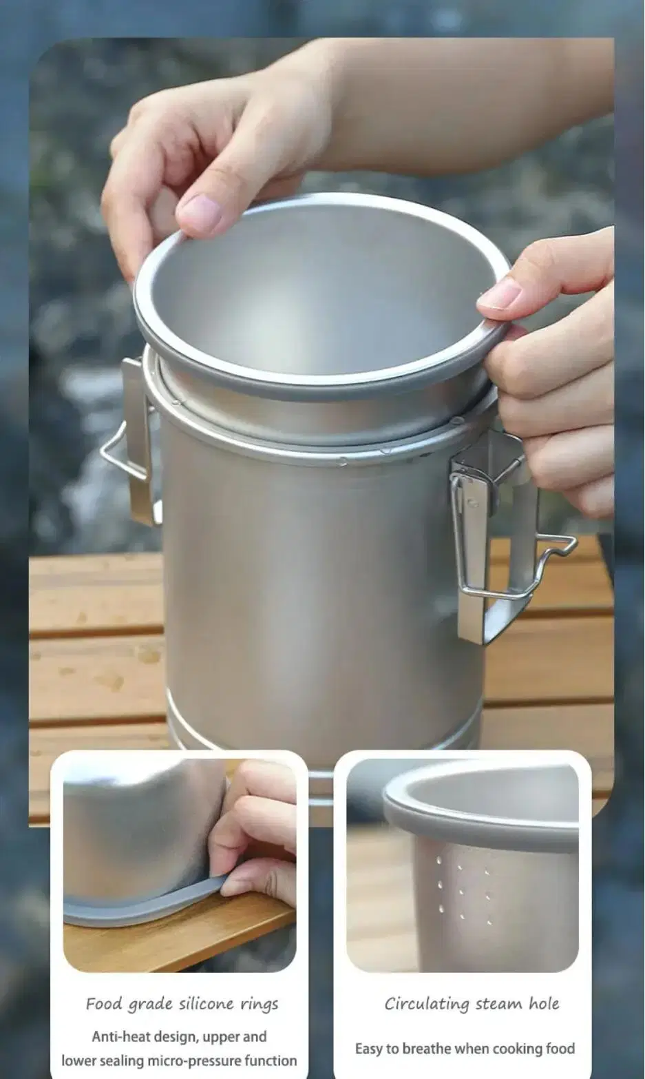 Camping Rice Cooking Pot Outdoor Rice Cooking Magic Tool