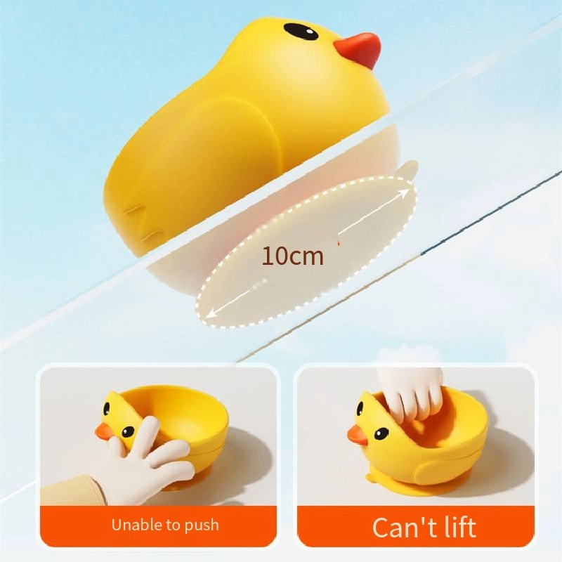 Little Yellow Duck Silicone Sucker Bowl Baby Anti-Fall Anti-Scalding Children&prime;s Tableware