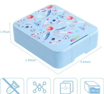 Aohea Bento Box Food Pick Spices Jars with Lunch Lid Kids Leakproof Sublimation Lunchbox