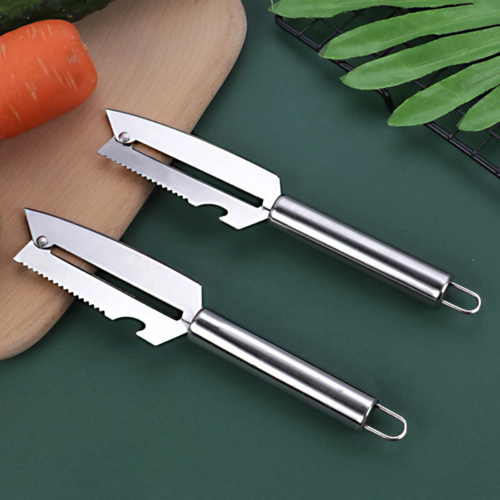 Household Vegetable Cutting Fruit Peeling Knife Scraping Fish Scale Beer Starter Kitchen Tools Kitchen Supplies Multi-Function Stainless Steel Bl23147