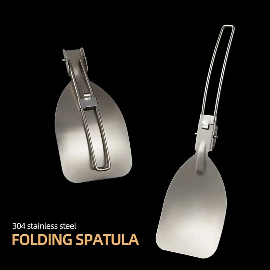 Outdoor Folding Spatula Camping Utensils Stainless Steel Folding Spatula for Outdoor Camping Hiking Picnic Travel