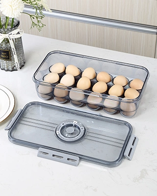 Household Kitchen Accessories Fridge Egg Organizer Storage Container Pet Clear Egg Holder