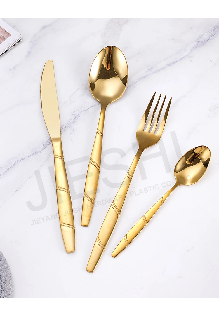 Luxury Tableware Golden Dinnerware Stainless Steel Cutlery Set