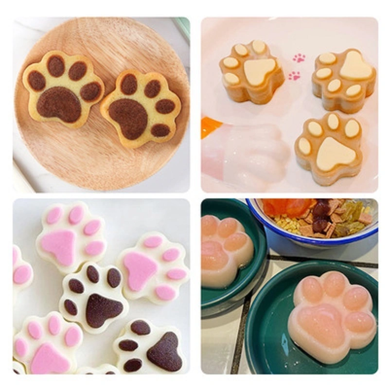 Fine Good Reusable Bakeware Maker Silicone Ice Molds Trays with Puppy Dog Paw and Bone Shape for Baking Chocolate Candy, Oven Microwave Bl17450