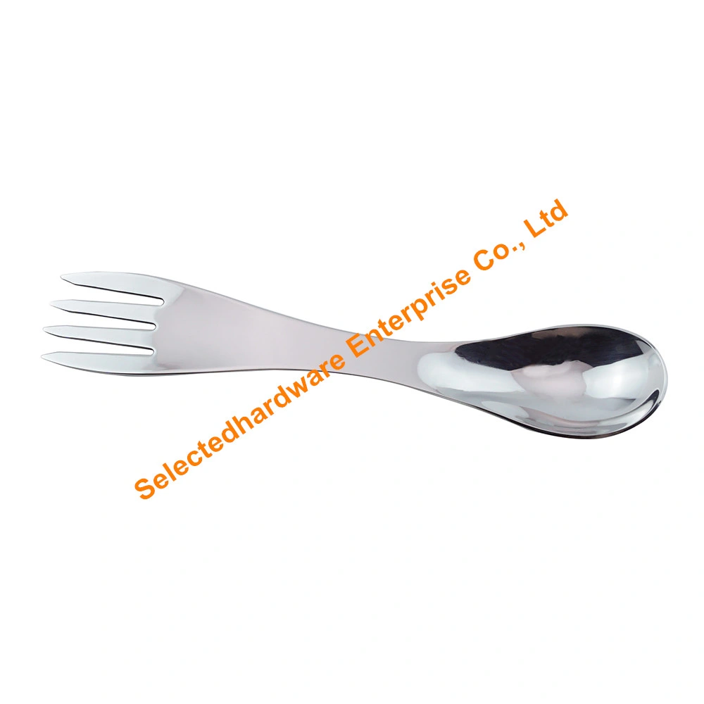 2 in 1 Fork and Spoon Combo Stainless Steel Camping Utensil