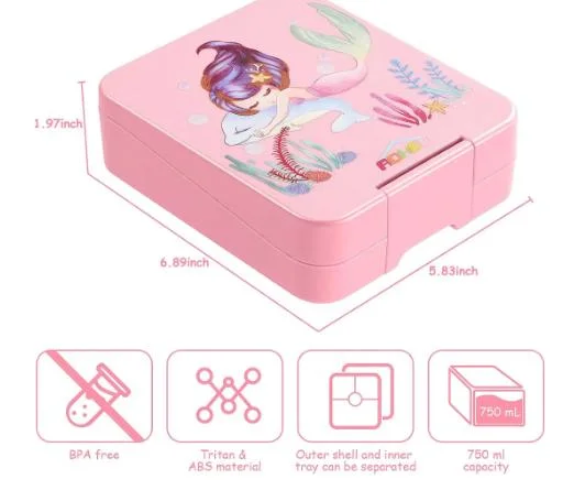 Aohea Bento Box Food Pick Spices Jars with Lunch Lid Kids Leakproof Sublimation Lunchbox