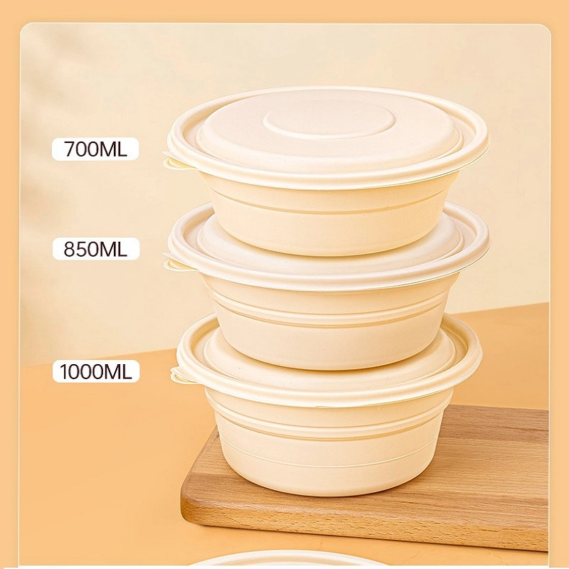 Microwave Safe Freezer Safe Tableware and Environment Friendly Single Use Food Container 24 32 40oz Biodegradable Round Disposable Bowl Disposable Kitchenware