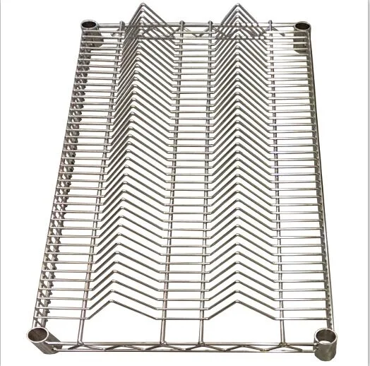 SMD Reel Double Peek Mobile Storage Trolley Chrome Plated Wire Mesh Shelving Rack