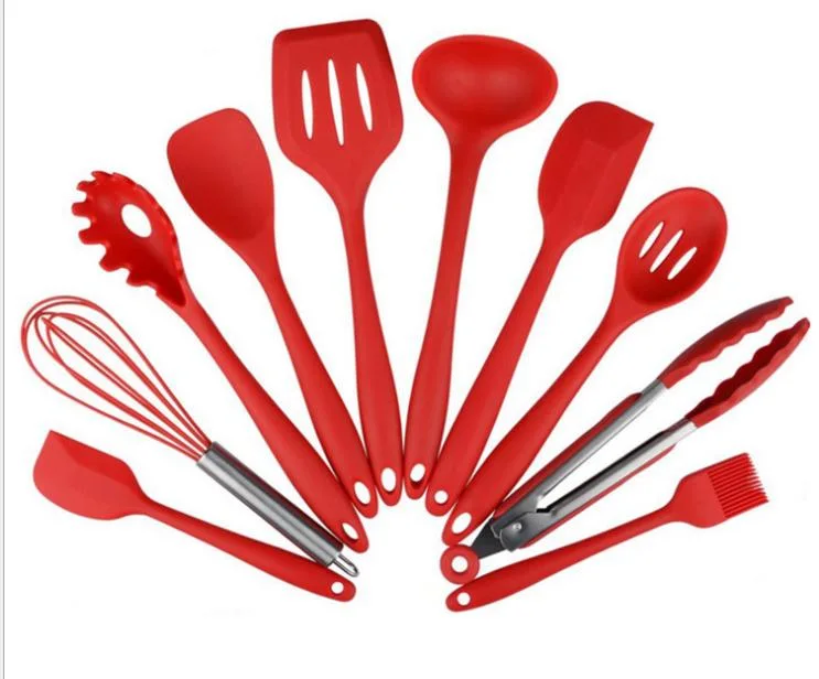 Wholesale 10 Piece Kitchenware Baking Cooking Tools Silicone Cookware Utensils Set