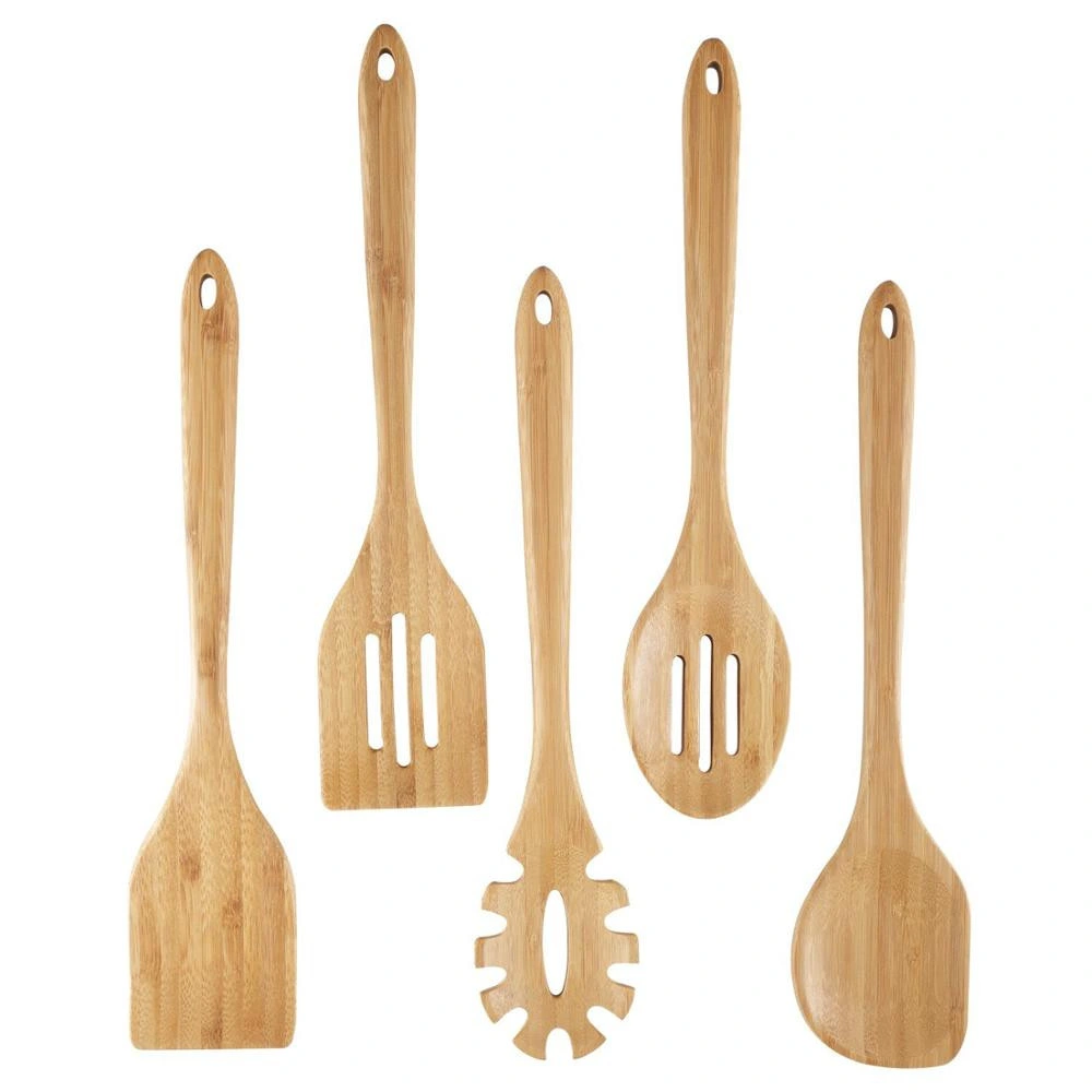 Wholesale 5-Piece Bamboo Kitchen Utensil Set Accessories Kitchen Tools