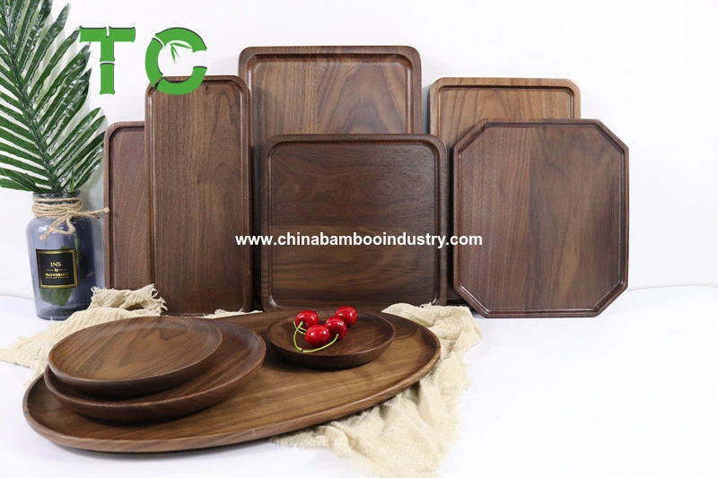 Customized Wholesale Bamboo Plate Eco-Friendly Plate Cake Plate Dinner Serving Plate Wood Tableware