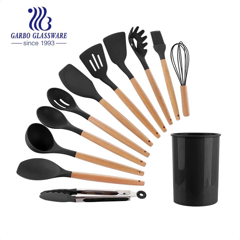 Food Grade Heat Resistant Silicone Kitchen Utensil Set of 11PCS with Holder
