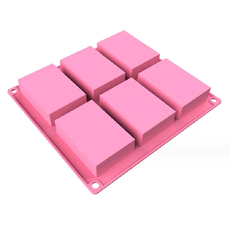 6 Cavity Rectangle Silicone Baking Bakeware Tray Homemade Food Grade Craft Cake Making Mold