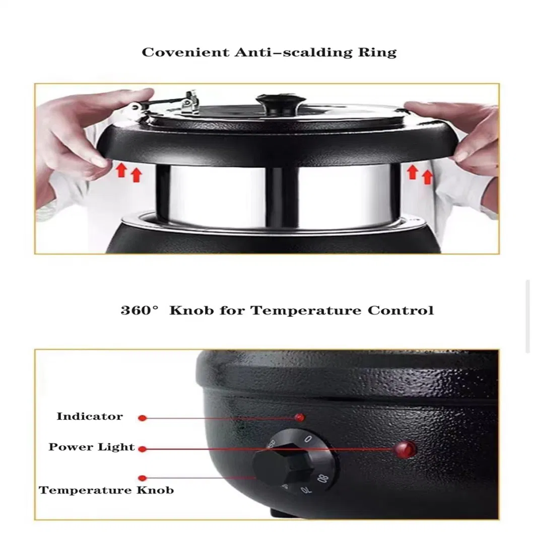 Soup Chafing Dish Kuwait Yufeh High Quality Fuel Gas Soup Kettle Buffet Warmer Set Utensil Stainless Steel Electric Soup Tureen