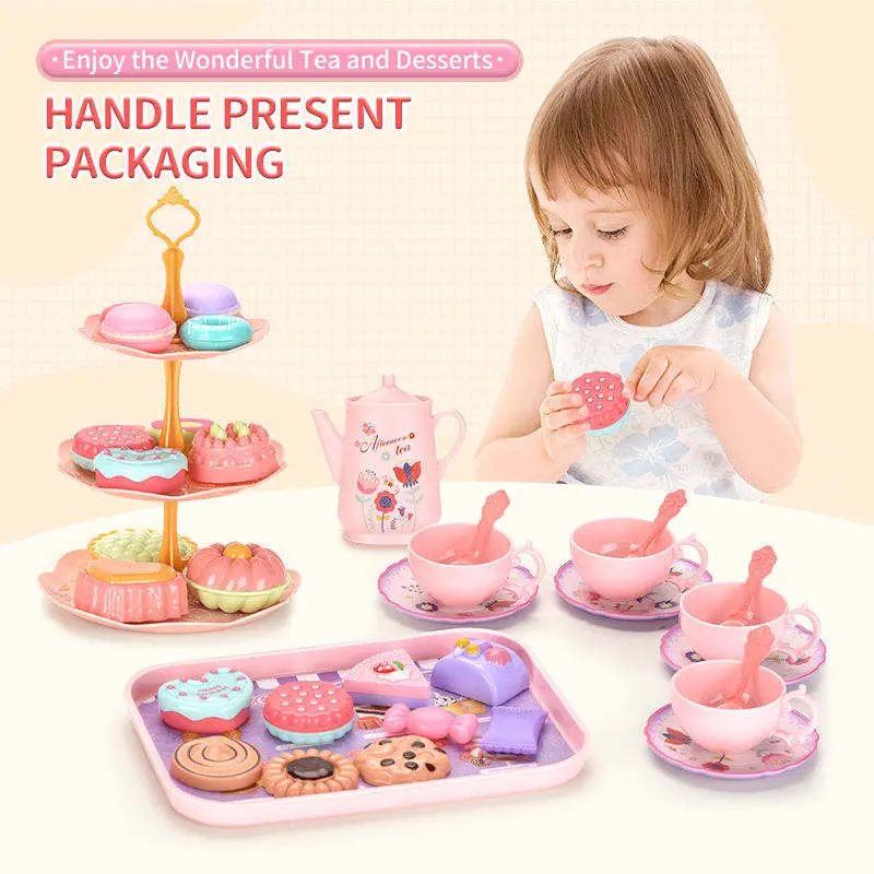 Play Set New Girls Unicorn Afternoon Tea Tinplate Play Kitchen Accessory Kit