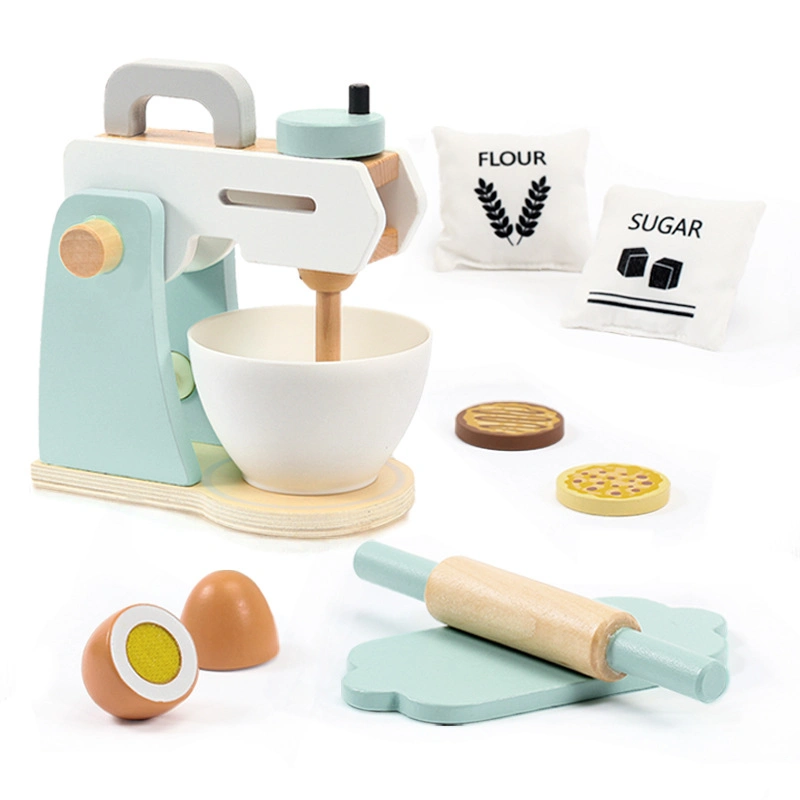 Popular Montessori Kids Educational Pretend Play Table Game Blender Cooking Set Wooden Toy