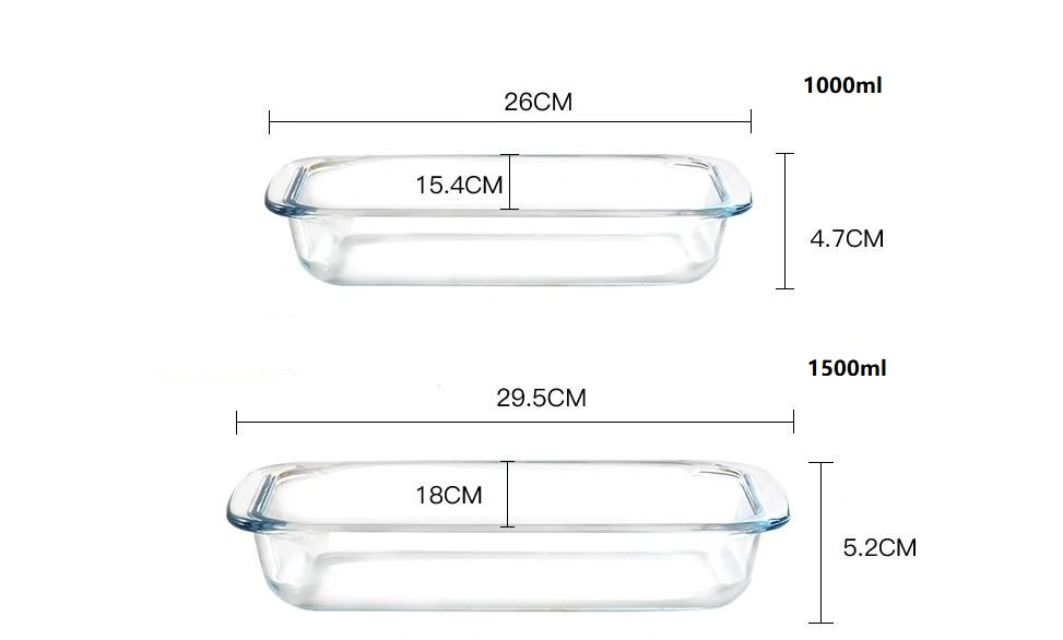 Borosilicate Glass Baking Dish Set Baking Tray Set Microwave Glass Bakeware Sets