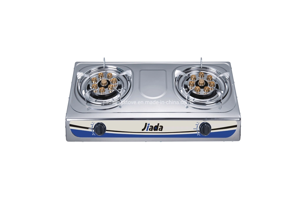 Jd-Ds061 Popular Product Home Household Small Kitchen 2 Burner Silver Stainless Steel Panel Body Stainless Top Gas Stove Price