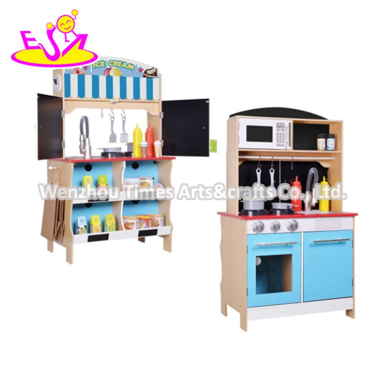 2020 New Released Standing Wooden Play Stove Top for Children W10c536