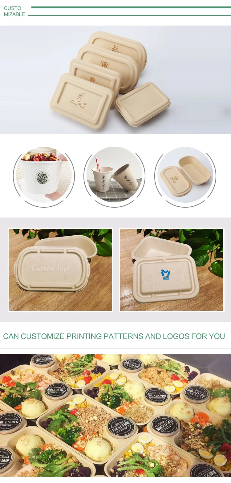 Packaging Eco Friendly Biodegardable Sugarcane Pulp Tableware Disposable Dishes Dining Plates Sets Dinnerware