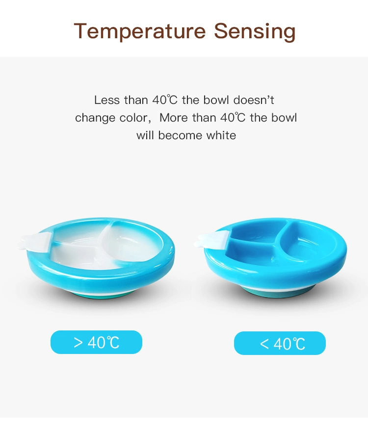 Hot Sale Temperature Sensing Baby Tableware Suction Food Feeding Warmer Bowl